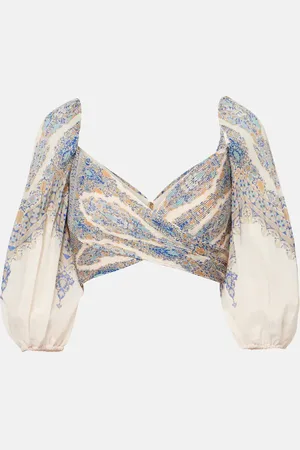 ZIMMERMANN Top cropped con stampa