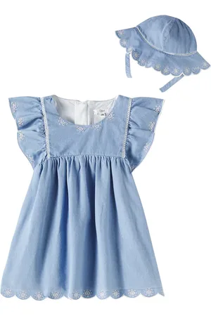 Chloé Chloé Kids Baby - Abito e cappello in chabray