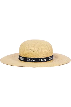 Chloé Chloé Kids Cappello in rafia con logo