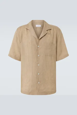 LARDINI Camicia bowling in lino