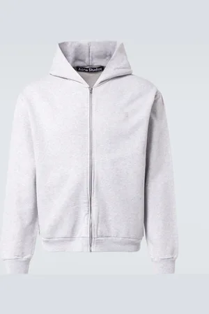 Acne Studios Felpa Face in cotone con zip e cappuccio