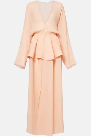Alaïa Alaïa Abito lungo in georgette con peplum