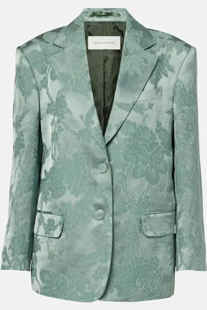 DRIES VAN NOTEN Blazer in jacquard di misto lino