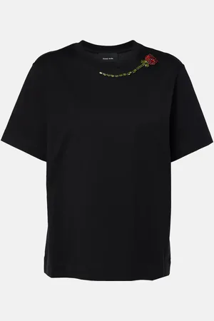 Simone Rocha T-shirt in jersey di cotone con cristalli