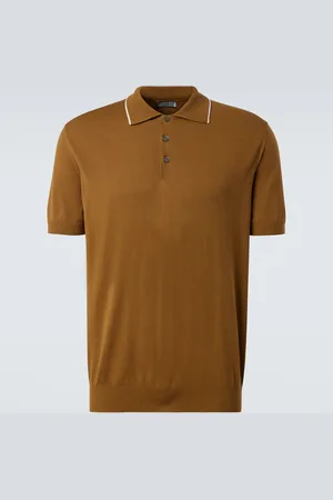 CANALI Polo in piqué di cotone