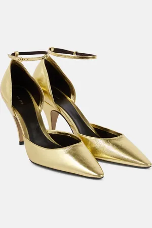 The Row Pumps Liisa in pelle metallizzata