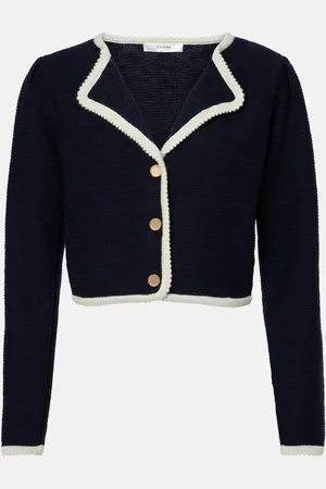 Frame Top Corded Cardi in lana e cotone