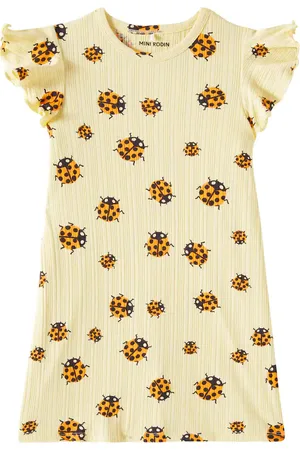 Mini Rodini Abito Ladybugs in jersey di misto cotone
