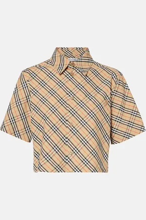Burberry Camicia cropped in cotone Check
