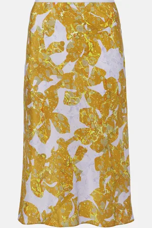 DRIES VAN NOTEN Gonna midi in seta con stampa