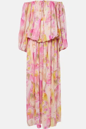 BLUMARINE Abito lungo in georgette con stampa