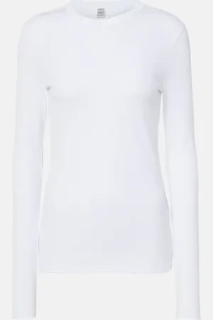 Totême Top in jersey di misto cotone a coste