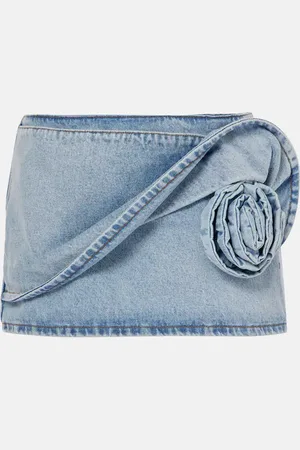 MAGDA BUTRYM Minigonna di jeans con applicazione floreale