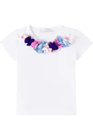 MONNALISA T-shirt in misto cotone floreale