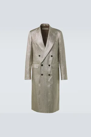DRIES VAN NOTEN Cappotto doppiopetto in lamé