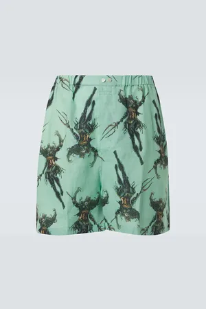 Acne Studios Shorts in lino con stampa