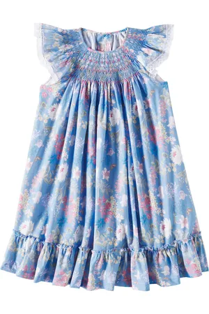 La Coqueta Abito Dhalia in cotone a punto smock