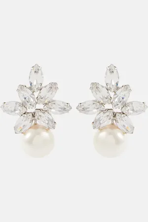 Jennifer Behr Orecchini Liza con cristalli e perle bijoux