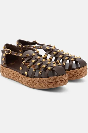 VALENTINO GARAVANI Sandali espadrillas Rockstud in pelle