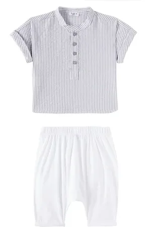 Il gufo Baby - Camicia e pantaloni in cotone