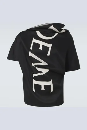 Loewe Top in twill di seta con logo