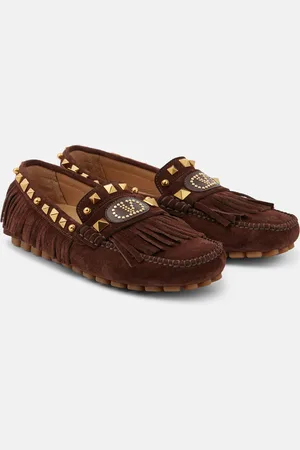 VALENTINO GARAVANI Mocassini VLogo in suede con frange