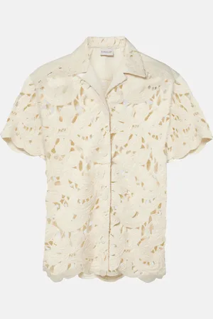 Moncler Camicia in crochet di misto cotone