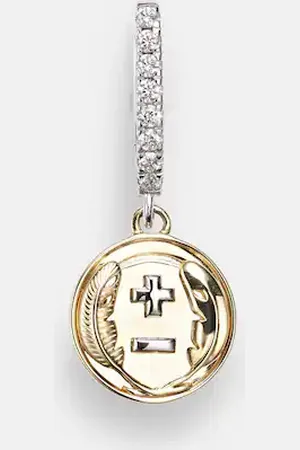 Foundrae Orecchino singolo Vivacity Mini in giallo e bianco 18kt con diamanti