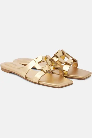 Simkhai Sandali in pelle metallizzata con logo