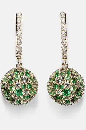 Roxanne First Orecchini Bauble in 18kt con diamanti e granati