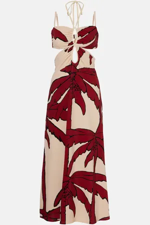 JOHANNA ORTIZ Abito midi con cut-out e stampa