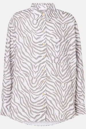 Heidi Klein Camicia in lino con stampa zebrata