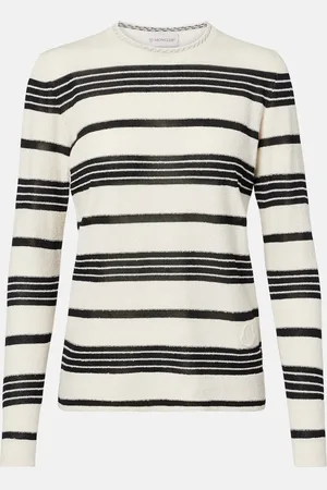 Moncler Pullover in misto cotone a righe