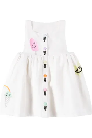 Stella McCartney Baby - Abito in cotone e lino con stampa