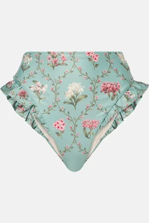 Agua by Agua Bendita Slip bikini Jengibre con volant e stampa