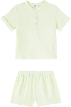 Il gufo Baby - Camicia e shorts in lino