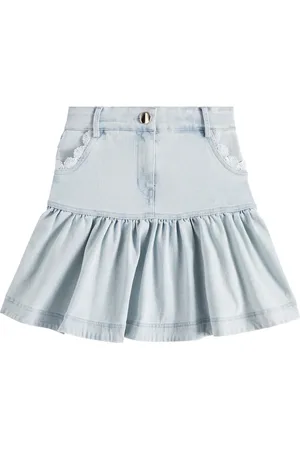 Petite Amalie Gonna in denim con pizzo