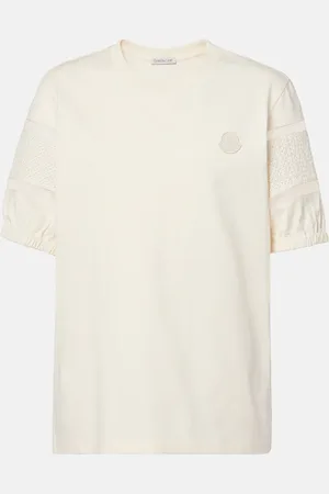 Moncler T-shirt in cotone con pizzo