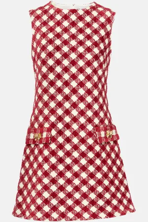 Oscar de la Renta Abito corto in tweed a quadri
