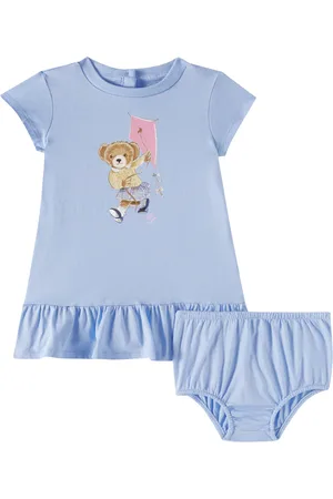 Ralph Lauren Baby - Abito e culottes Polo Bear in cotone
