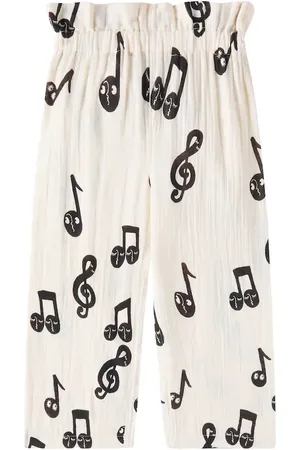 Mini Rodini Pantaloni regular Notes in mussola di cotone