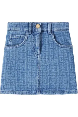 Balmain Gonna di jeans Monogram