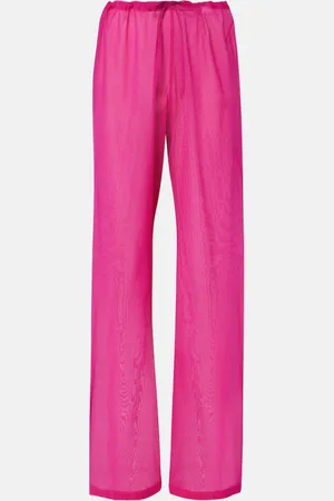 DRIES VAN NOTEN Pantaloni a gamba larga in misto seta
