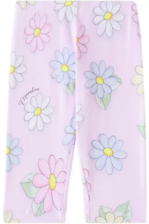 MONNALISA Baby - Leggings in misto cotone con stampa