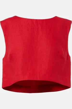 POSSE Top cropped Martina in lino