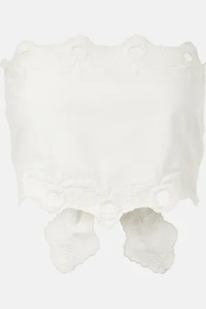 POSSE Top Antoinette in cotone con ricamo