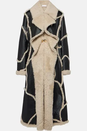 Chloé Chloé Cappotto in pelle e shearling