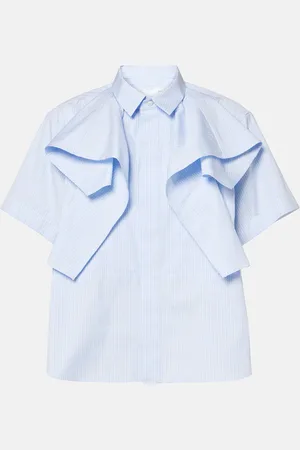 SACAI Camicia in popeline di cotone con volant