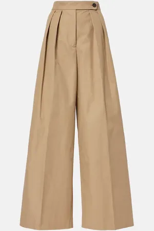 DRIES VAN NOTEN Pantaloni a gamba larga e vita bassa in twill
