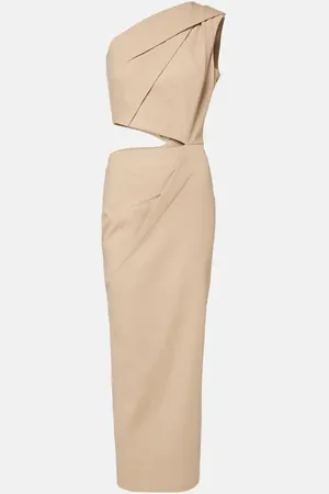 Max Mara Abito lungo in misto cotone con cut-out